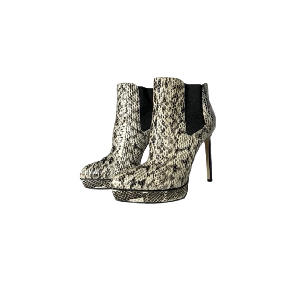 Meadow Snake Print Platform stiletto Ankle Bootie